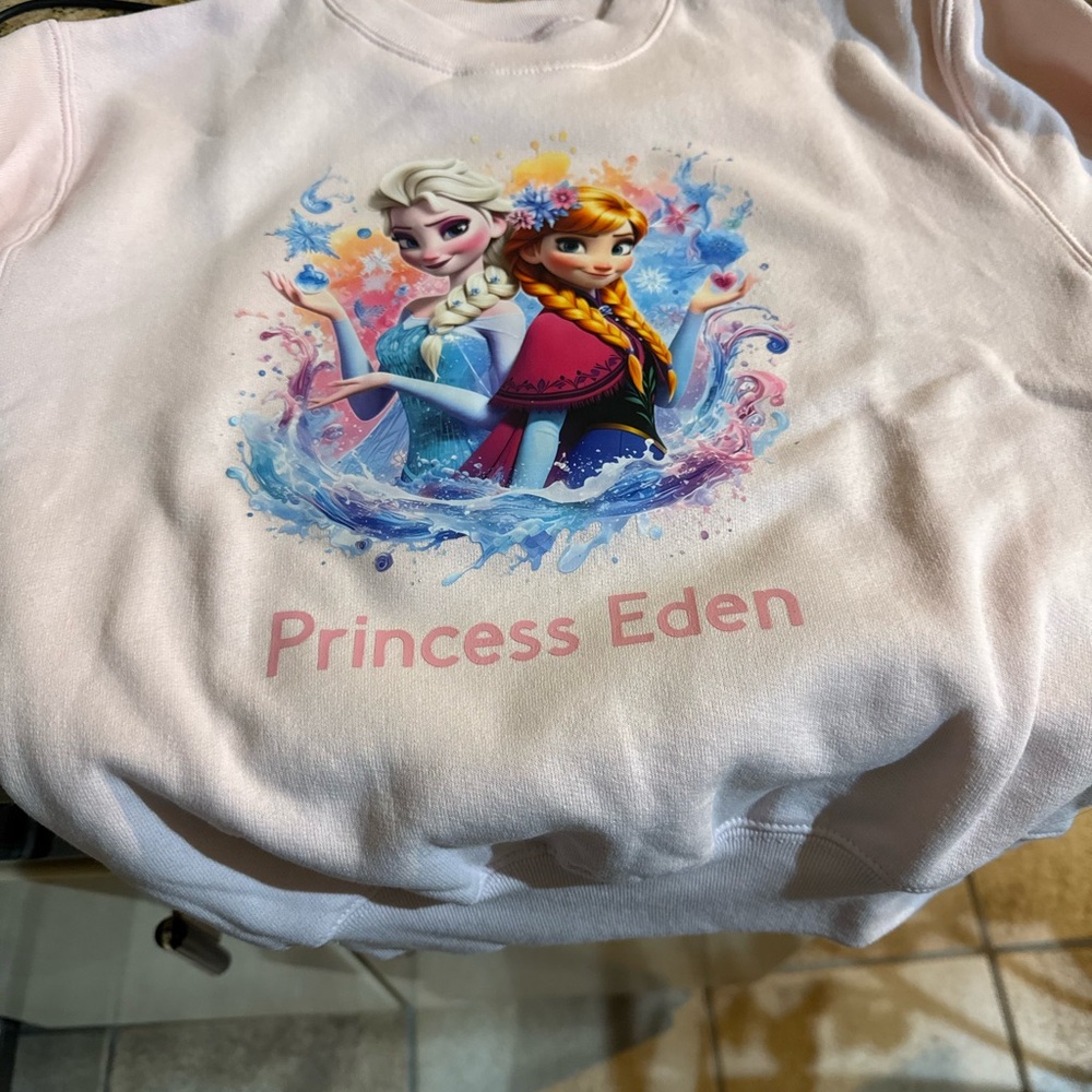 Kids Frozen Themed custom crew neck / t shirt